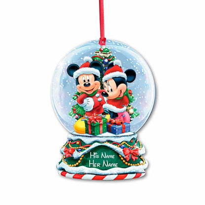 Magic Couple Christmas - Personalized Christmas Mouse Transparent Ornament