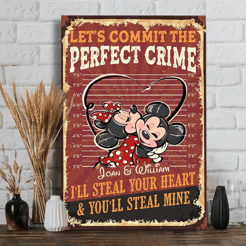 Let's Commit The Perfect Crime - Personalized Couple Mouse Canvas And Poster