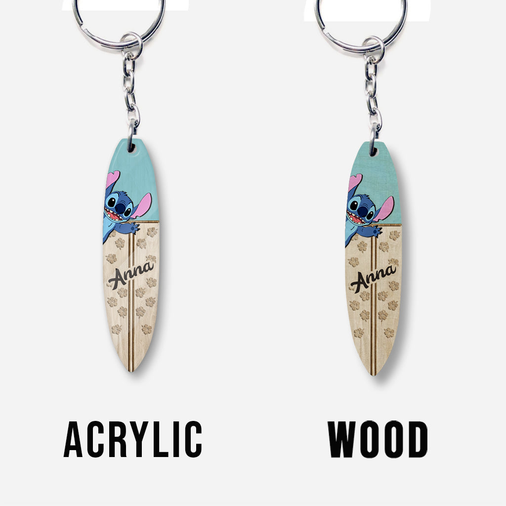 Salty Lil' Beach - Personalized Ohana Keychain (Printed On Both Sides)