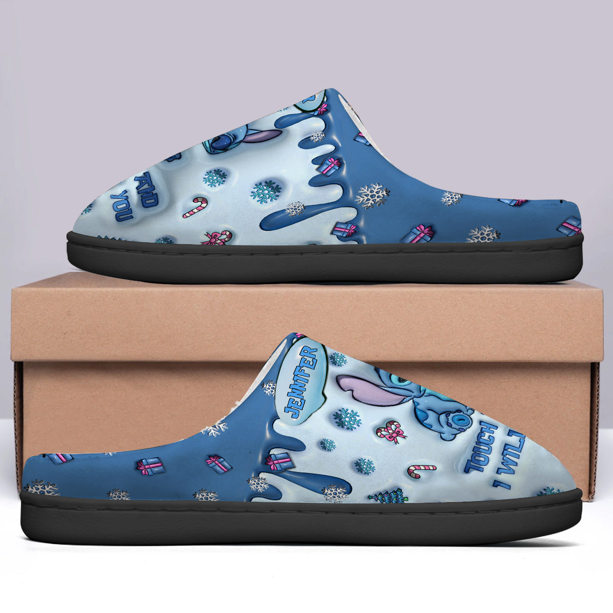 Touch This And I'll Bite You - Personalized Ohana Slippers