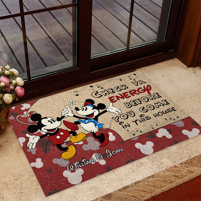 Check Ya Energy - Personalized Couple Mouse Doormat