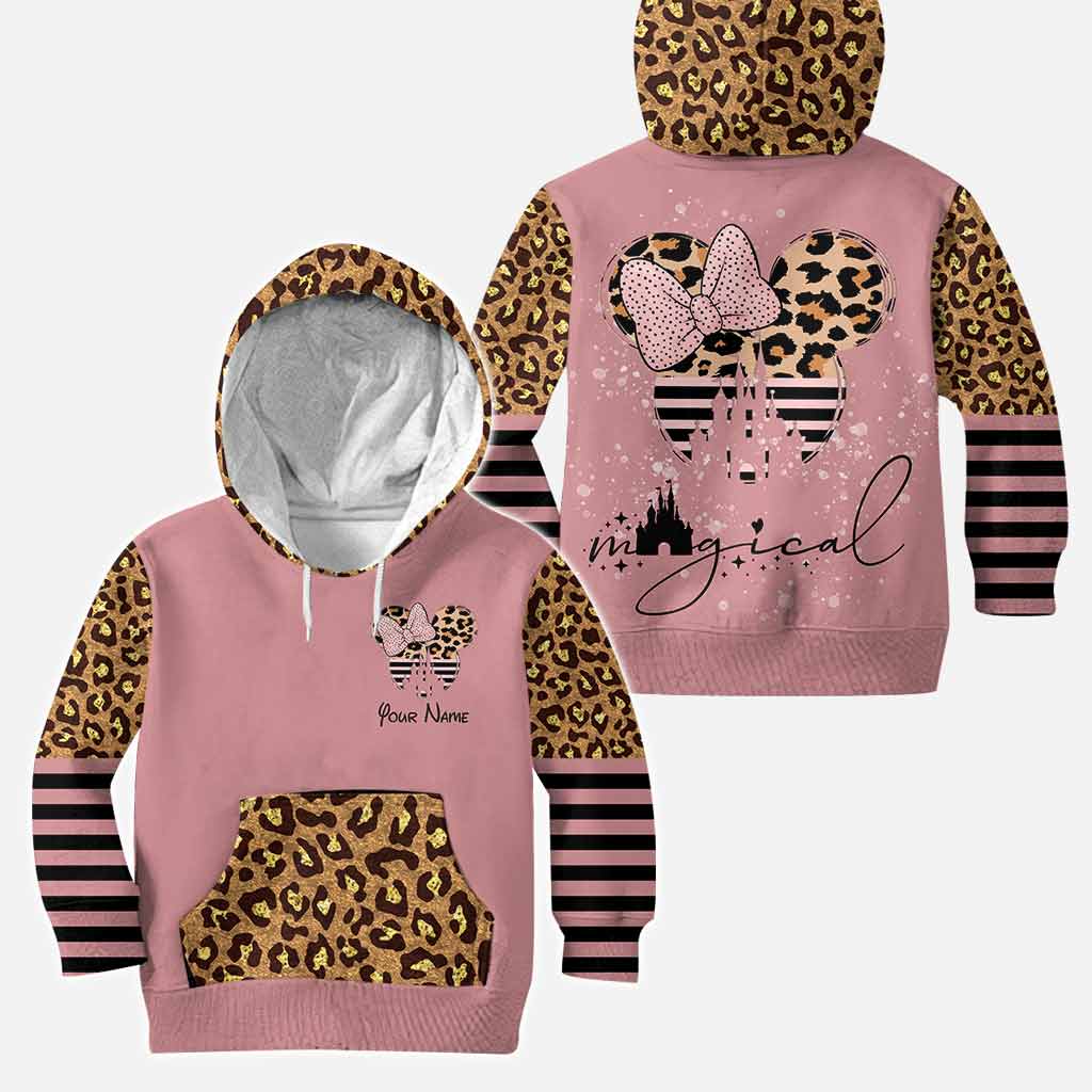 Magical Pink Leopard Mouse Ears - Personalized Mouse Hoodie And Leggings