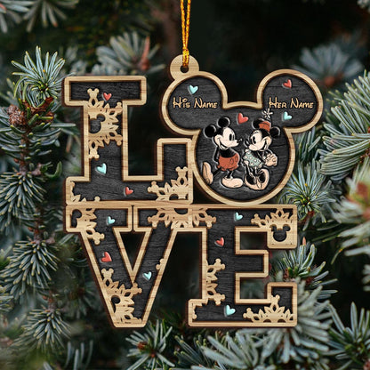 Mouse Ears Couple - Personalized Christmas Ornament