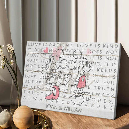 Love Is Patient Love Is Kind - Personalized Couple Mouse Canvas And Poster