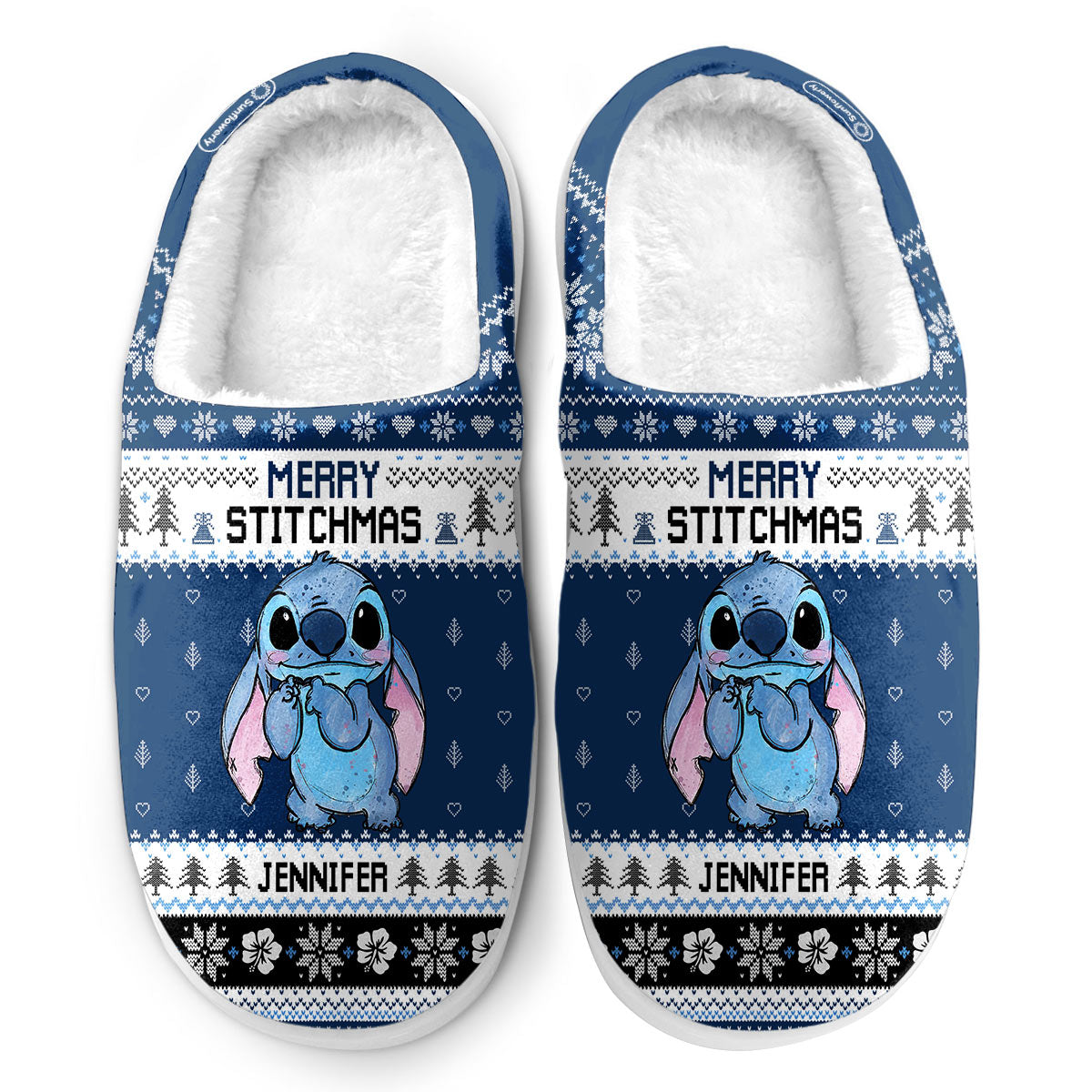 Ohana Merry Stitchmas - Personalized Ohana Slippers