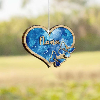 Nana's Hearts Butterfly - Personalized Grandma Wind Chime