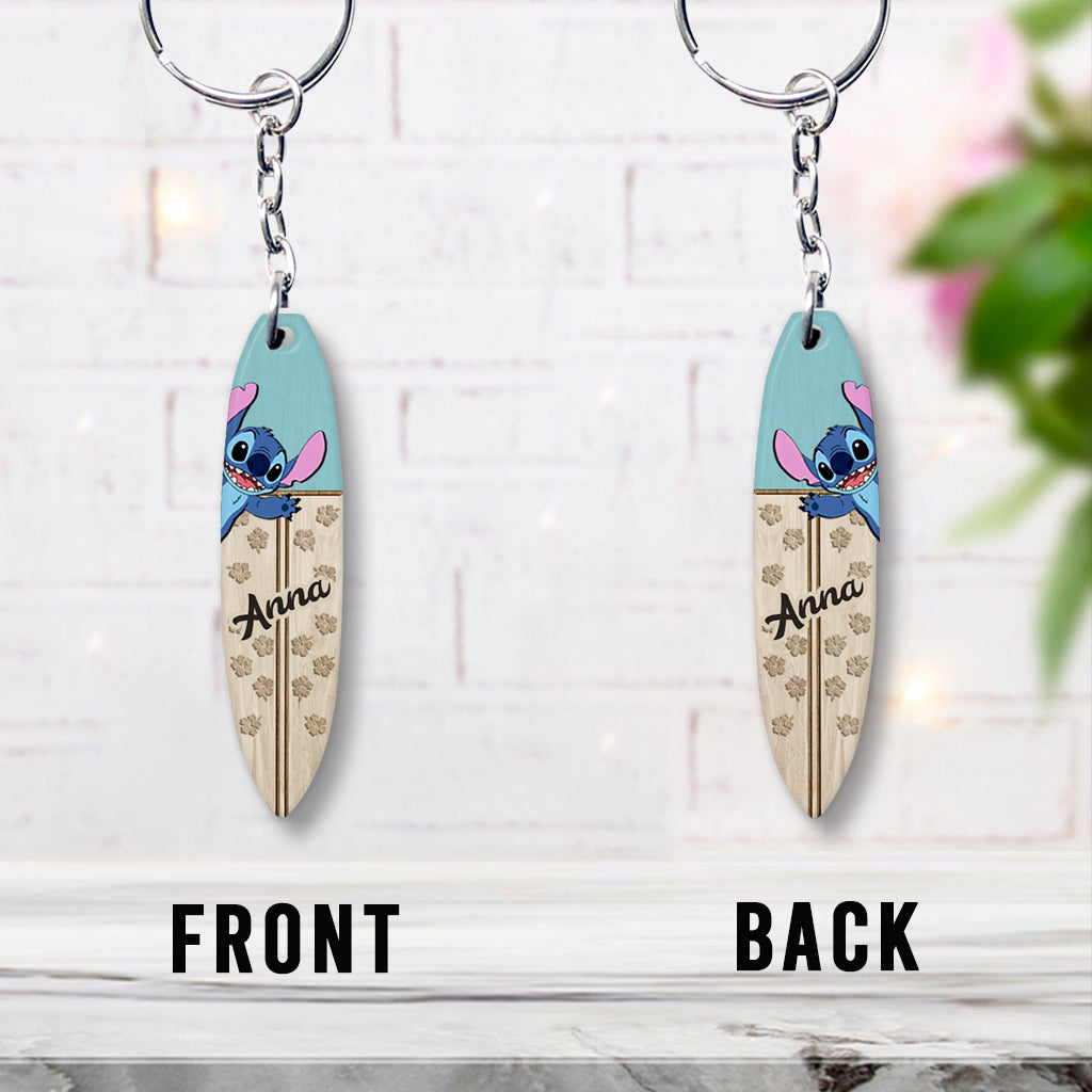Salty Lil' Beach - Personalized Ohana Keychain (Printed On Both Sides)