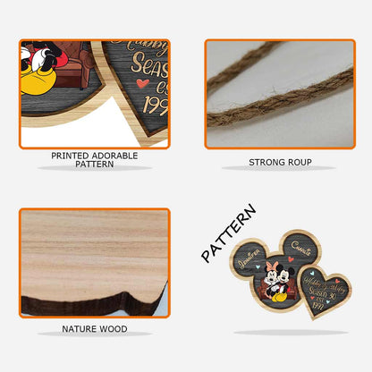 New Season - Personalized Couple Mouse Wood Sign