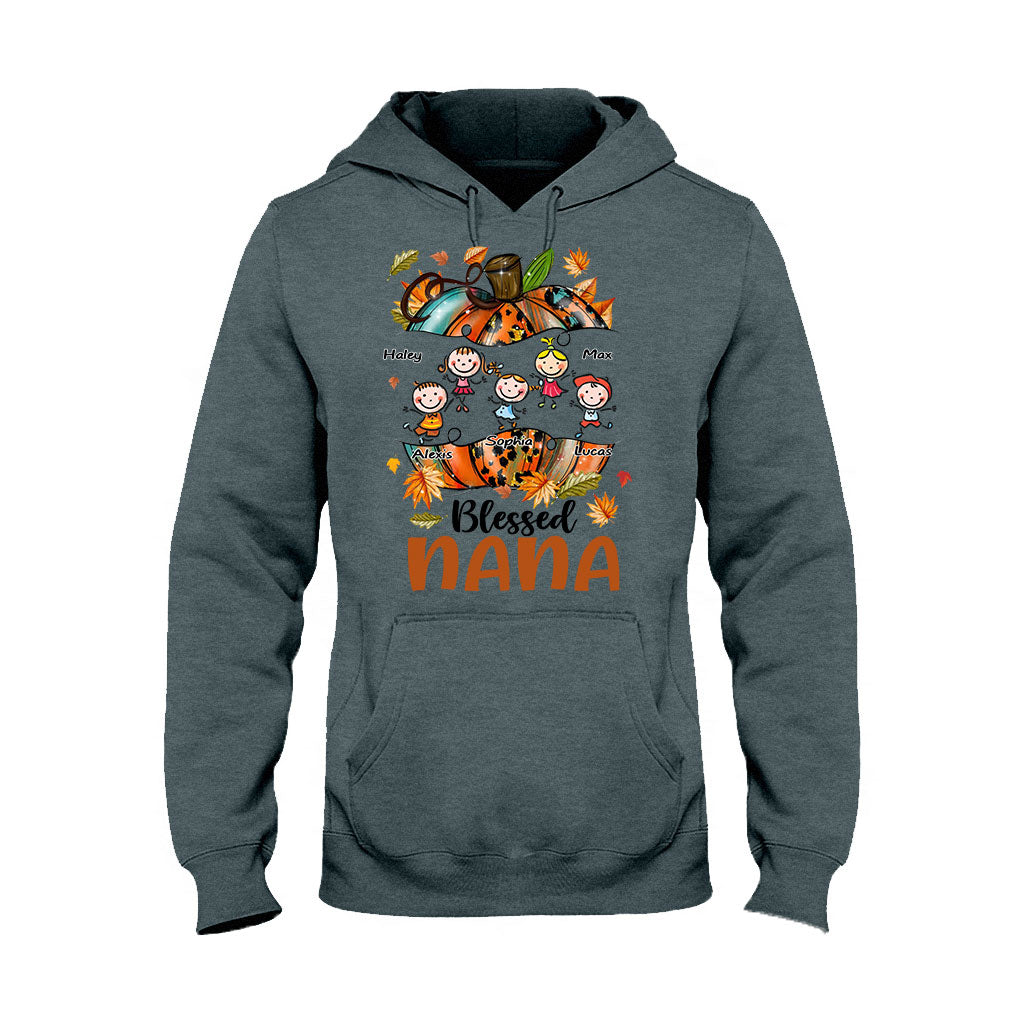 Blessed Nana - Personalized Thanksgiving Grandma T-shirt and Hoodie