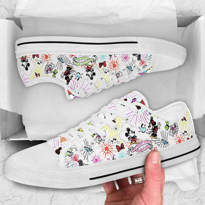 Mouse Ears Sketch - Mouse Low Top Shoes