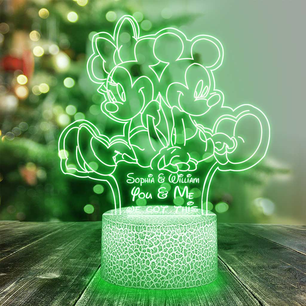 Annoying Each Other - Personalized Couple Mouse Shaped Plaque Light Base