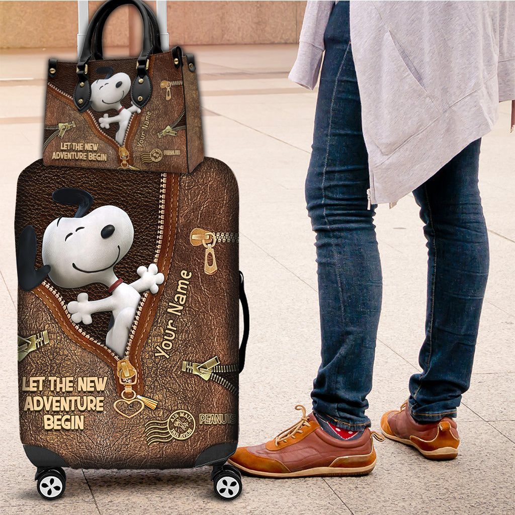 Let's The New Adventure Begin - Personalized Leather Handbag & Luggage Cover