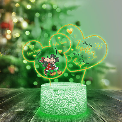 And So Together We Built A Life We Loved - Personalized Couple Mouse Shaped Plaque Light Base