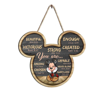 You Are Enough - Mouse Wood Sign