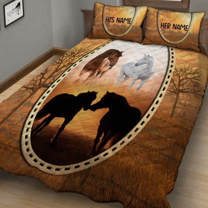 Horse Love - Personalized Couple Quilt Set