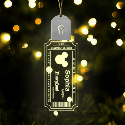Magical World Ticket - Personalized Mouse Led Acrylic Ornament