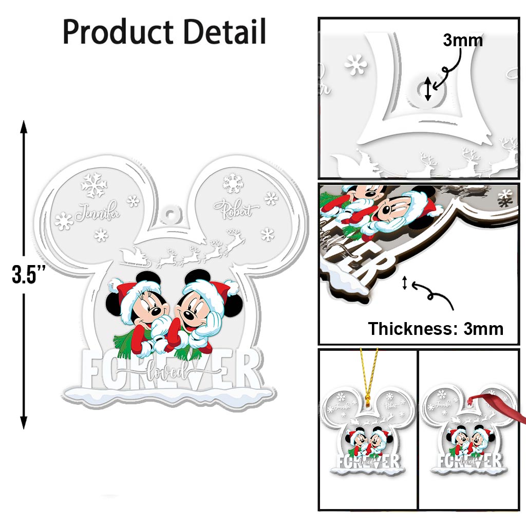 Love Forever Mouse Couple - Personalized Transparent Ornament