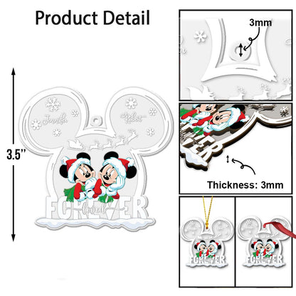 Love Forever Mouse Couple - Personalized Transparent Ornament