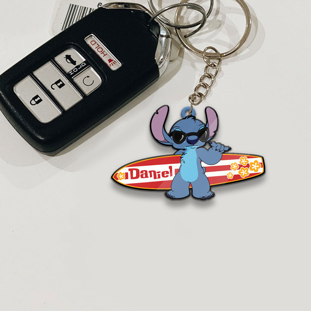 See You On The Next Wave - Personalized Ohana Keychain (Printed On Both Sides)