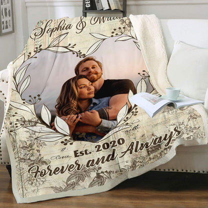 Forever And Always - Personalized Couple Blanket