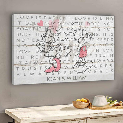 Love Is Patient Love Is Kind - Personalized Couple Mouse Canvas And Poster