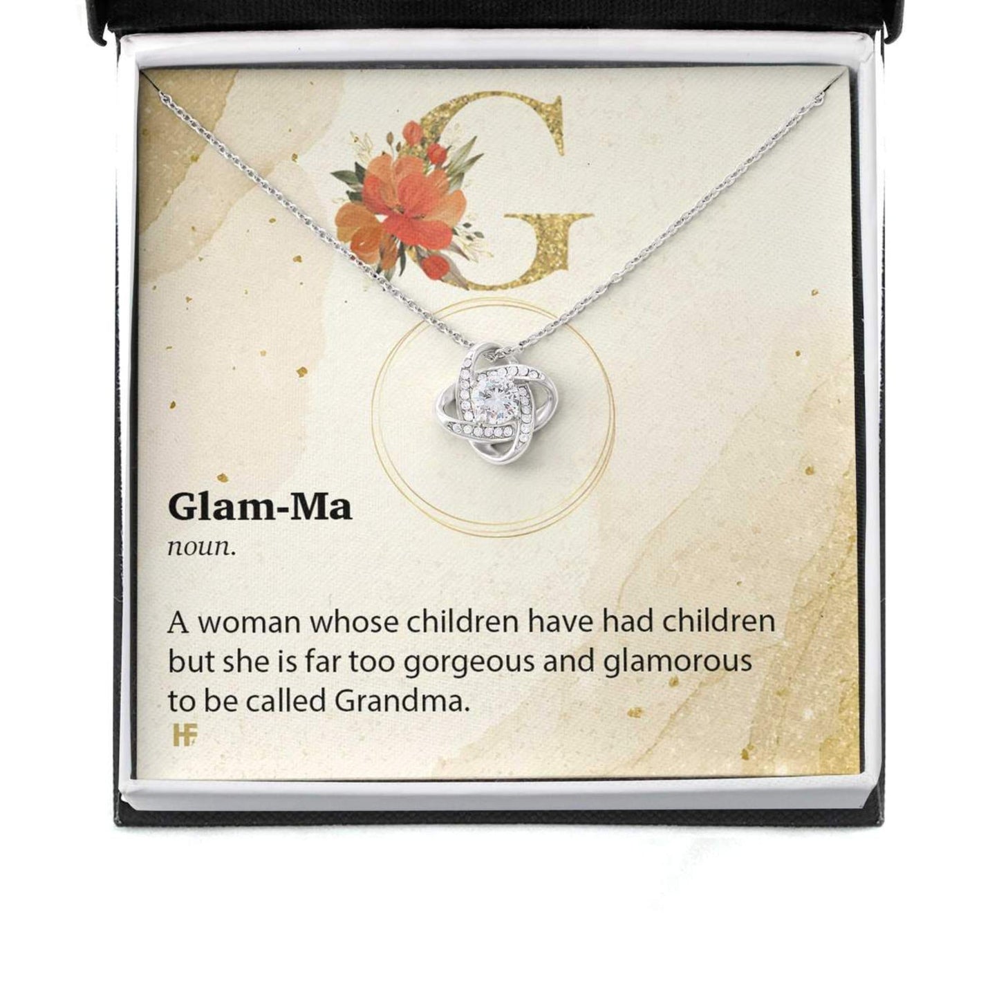 Glam-Ma Definition Gift On Mother's Day Grandma - Grandma Love Knot Necklace 0921