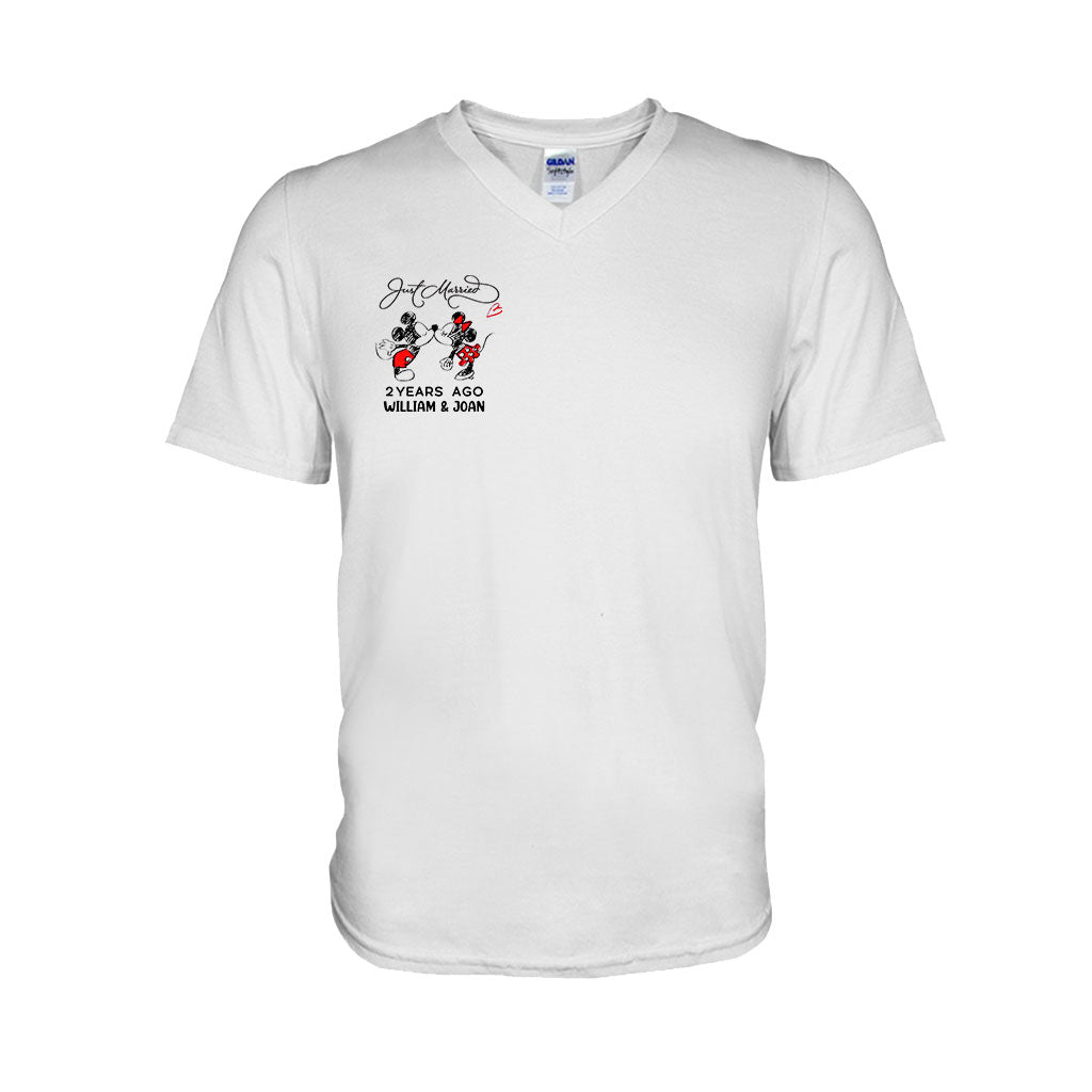 Just Married Some Years Ago - Personalized Couple Mouse T-shirt and Hoodie