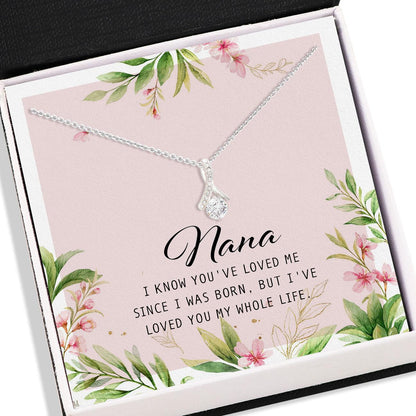 To Nana Message For Grandma Nana Gifts - Grandma Petite Ribbon Necklace 0921