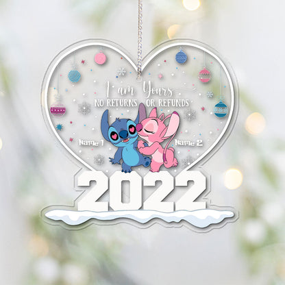 I am Yours - Personalized Christmas Couple Transparent Ornament