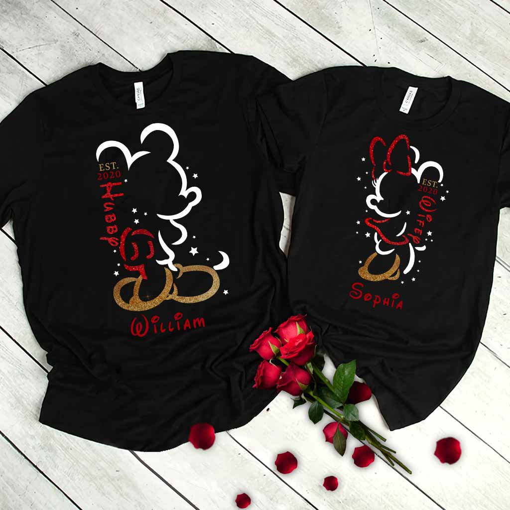 Hubby And Wifey - Personalized Couple Mouse T-shirt and Hoodie