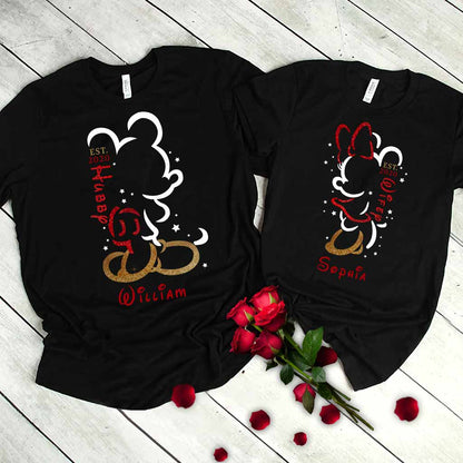 Hubby And Wifey - Personalized Couple Mouse T-shirt and Hoodie