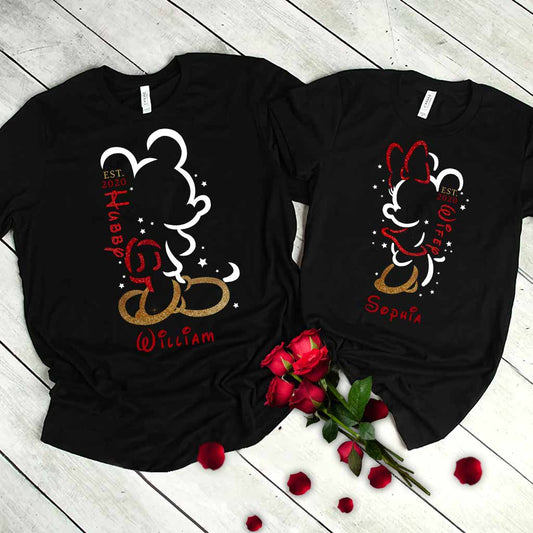 Hubby And Wifey - Personalized Couple Mouse T-shirt and Hoodie