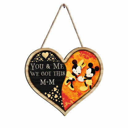 You And Me We Got This - Personalized Fall Mouse Wood Sign