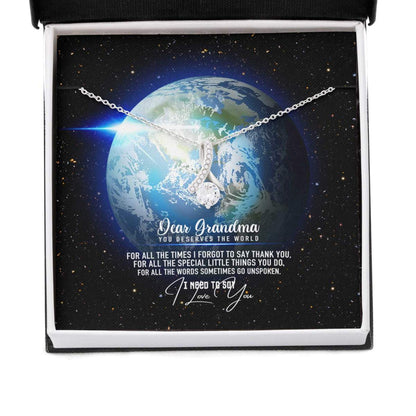 For Your Precious Grandma Who Deserves The World On Mother's Day - Grandma Petite Ribbon Necklace 0921