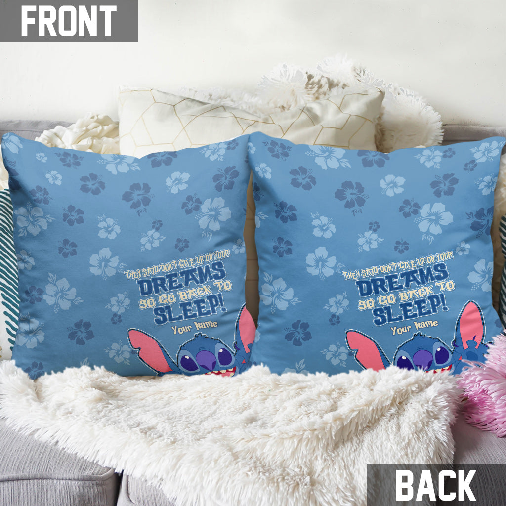 Don't Give Up On Your Dream - Personalized Ohana Throw Pillow