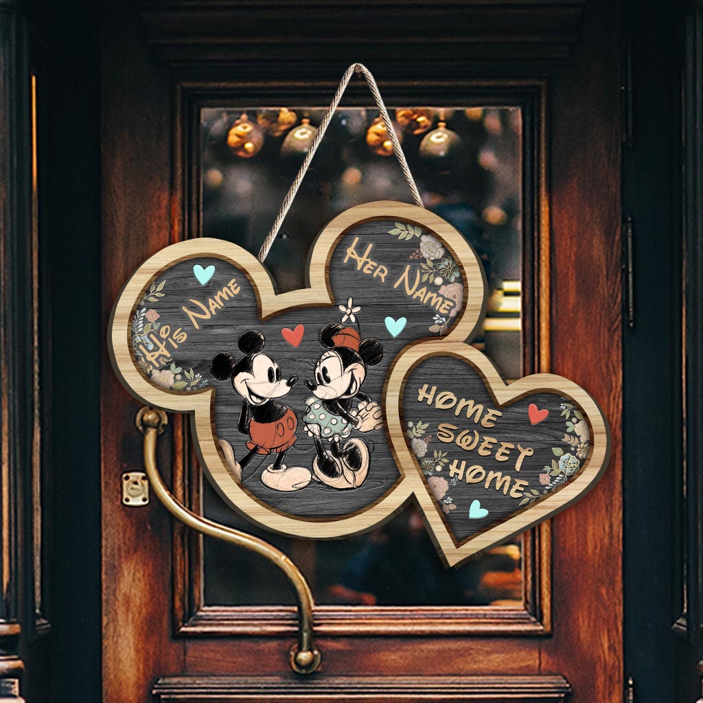 Home Sweet Home - Personalized Mouse Wood Sign