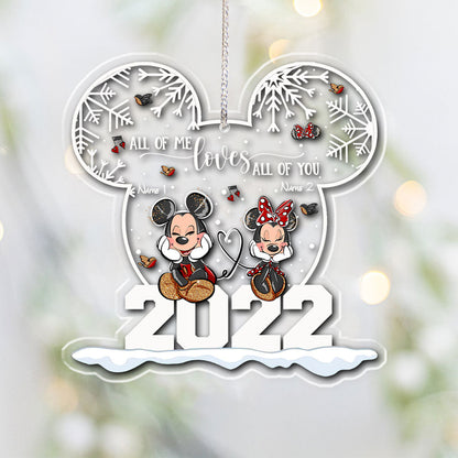 Love Magic - Personalized Christmas Couple Transparent Ornament