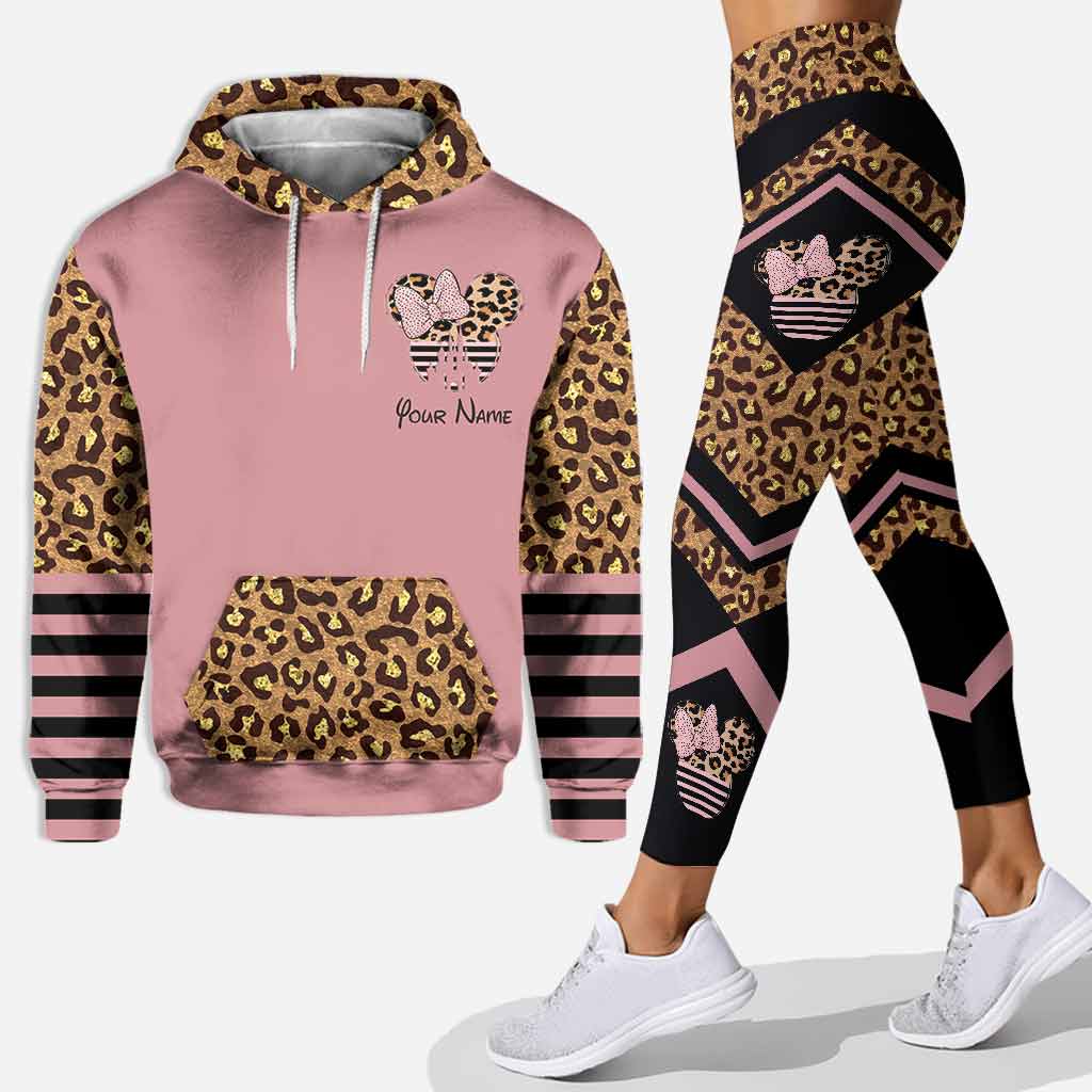 Magical Pink Leopard Mouse Ears - Personalized Mouse Hoodie And Leggings