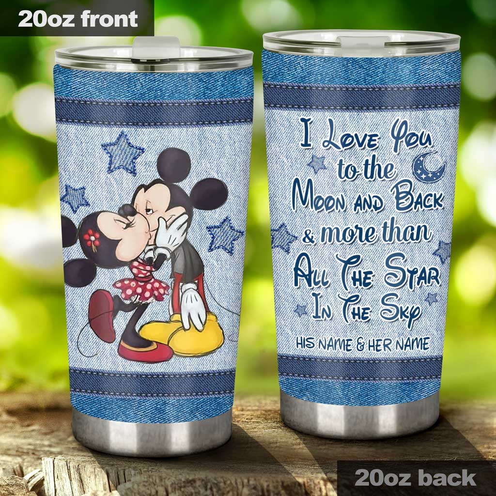 Love You To The Moon And Back - Personalized Couple Mouse Tumbler