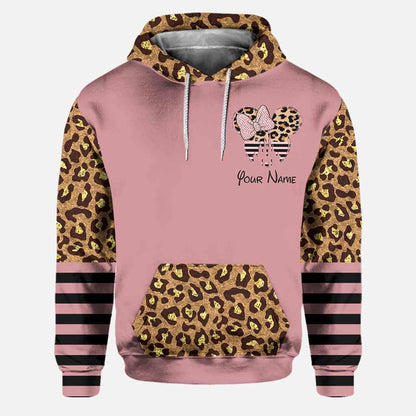 Magical Pink Leopard Mouse Ears - Personalized Mouse Hoodie And Leggings