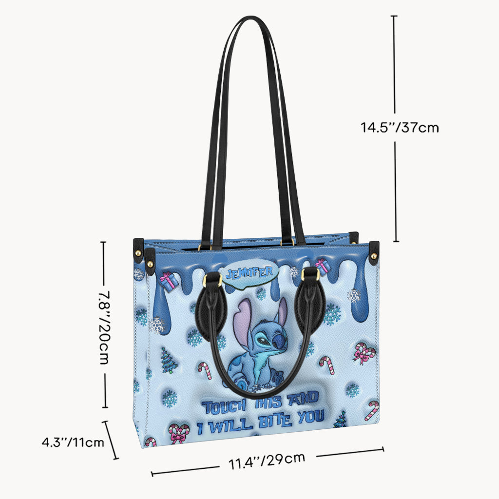 Touch This And I'll Bite You - Personalized Ohana Leather Handbag