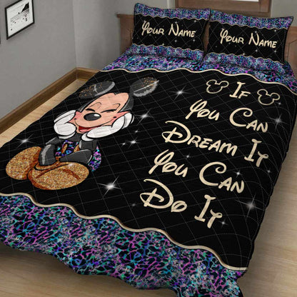 If You Can Dream It - Personalized Mouse Quilt Set