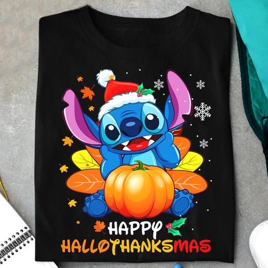 Happy Hallothanksmas Ohana T-shirt and Hoodie 0823