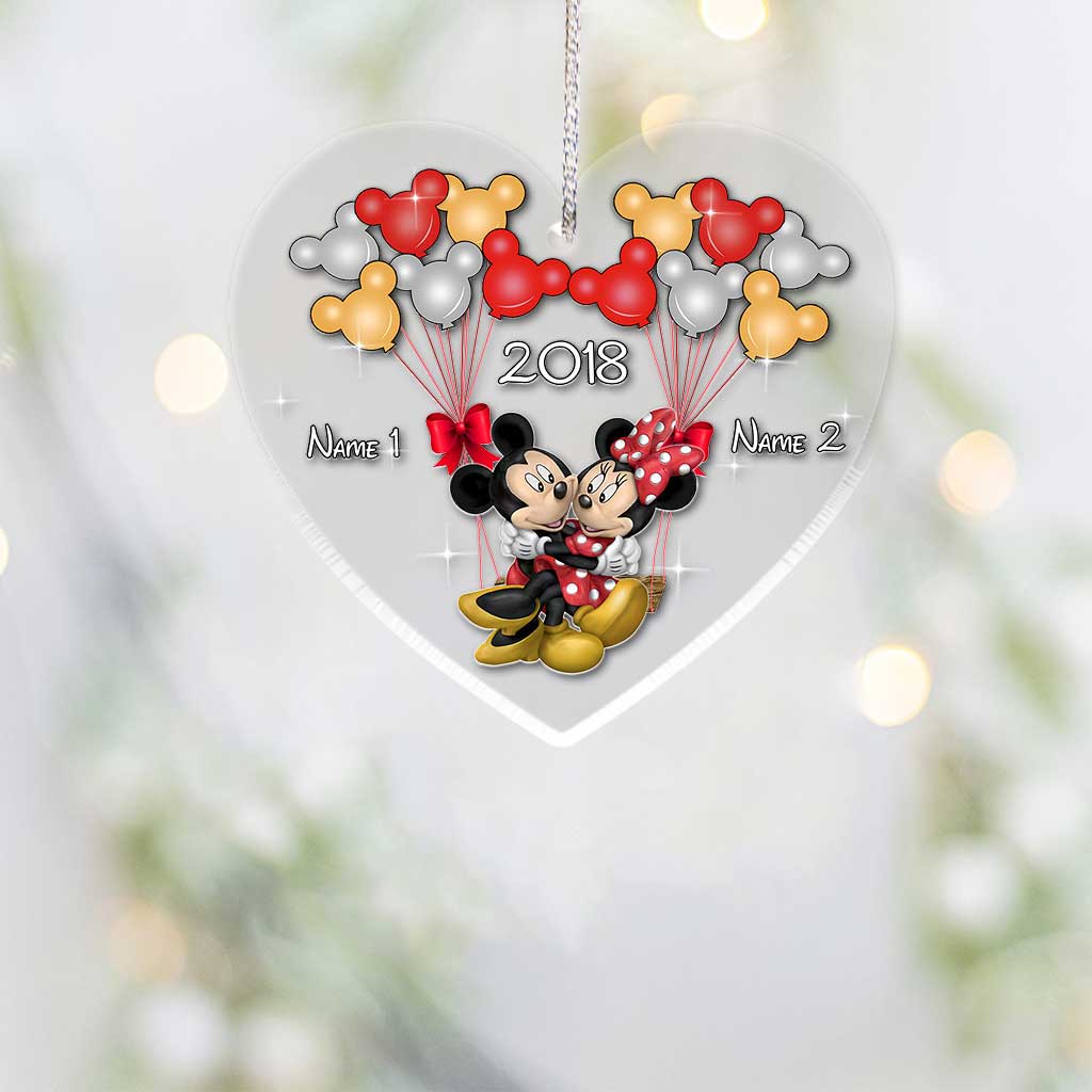 Happily Ever After - Personalized Christmas Couple Transparent Ornament