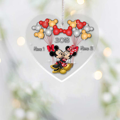 Happily Ever After - Personalized Christmas Couple Transparent Ornament