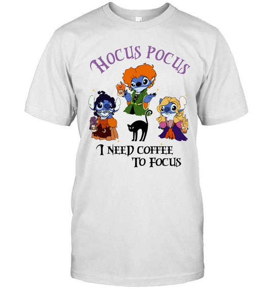 I Need Coffee To Focus Ohana T-shirt and Hoodie 0823