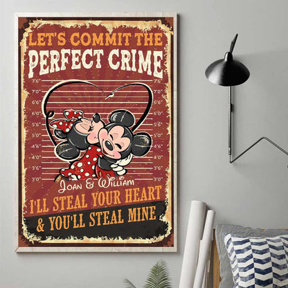 Let's Commit The Perfect Crime - Personalized Couple Mouse Canvas And Poster