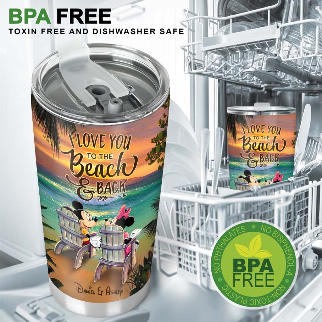 You And Me And The Beach - Personalized Mouse Tumbler