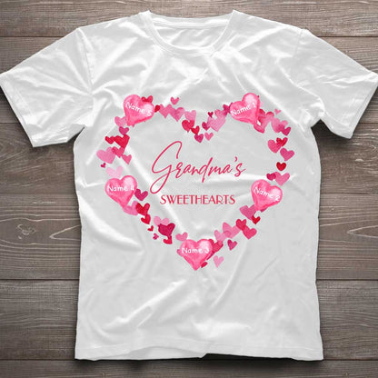Grandma's Sweethearts - Personalized Valentine Grandma T-shirt and Hoodie