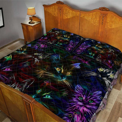 Cat Neon Cat  Quilt Set 0622